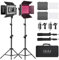 GVM 880RS RGB Videoleuchte Panel mit 2M Stativ, 60W LED Studiolicht Videolicht 3200K-5600K 11200Lux/0,5m Fotografie Dauerlicht für YouTube Studio Film Streaming,18 Lichteffekt, APP Steuerung, CRI97+
