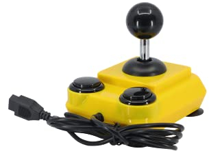 ArcadeR Joystick estándar de 9 pines compatible con Atari, Commodore, Sega, etc., Colores:amarillo