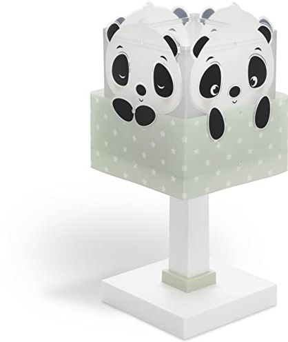 Dalber Kinder Tischlampe Nachttischlampe kinderzimmer Panda tiere Pandabär Grün, 63161H, E14