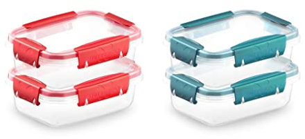 Ganter & May® Butterfly - Set 4 x 0,5 L Frischhaltedosen mit deckel Luftdichte Mealprepboxen, -40 bis +100 Grad, BPA frei Kunststoff, Tupperdosen, Mikrowellengeschirr, Gefrierdosen, fur Spülmaschinen