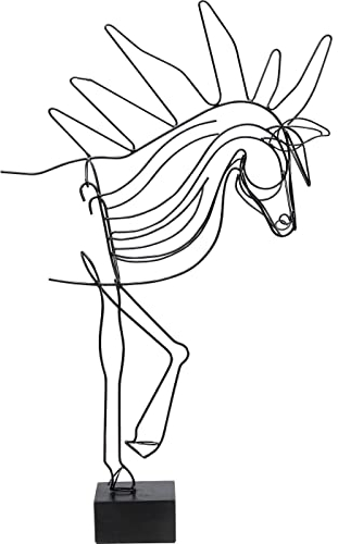 Kare Design Deko Objekt Wire Attack Horse, Deko Figur Pferd, Zimmer Deko, Deko für Wohnzimmer, Schlafzimmer, Regale, Sideboards, Tiermotiv, Handgearbeitet, Stahl, 51x32x8 cm (H/B/T)