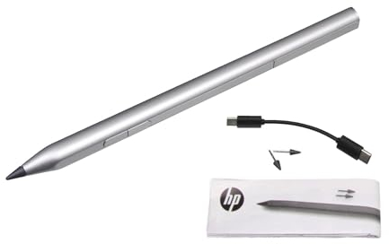 3J123AA#ABB Original HP Tilt Pen MPP 2.0 Argent pour Spectre x360 14-ea0000, 15-df0100, 15-df0800, 15-df0300, 15-df0400, Envy x360 15-ee0000
