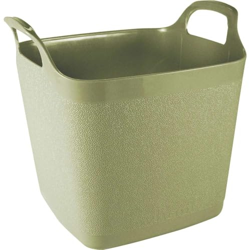 Town & Country Square Flexi-Tub Bucket Garden/Home Storage 15L Hardwearing Plastic(Green)
