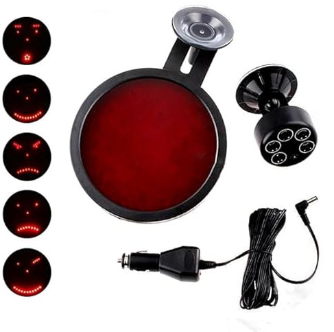 DbKW LED Car Messaging Sign Smiley, Emoji Anzeige in Heckscheibe, Autoschild Leuchtschild Anzeigetafel Nachrichtentafel