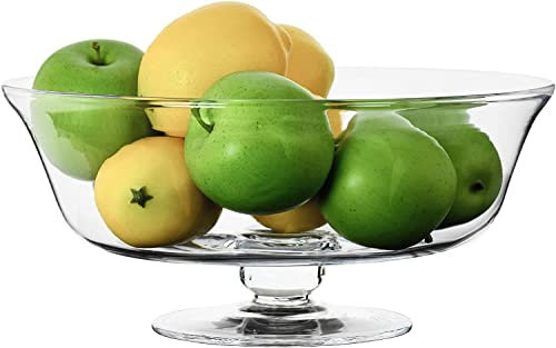 SOLAVIA Artisan Large Clear Glass Salad Trifle Dessert Bowl H14cm D30cm Fruit Trifle Safira Home Decor Idea Fruit Bowl