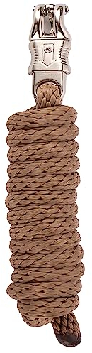 Merauno® Führstrick für Pferd - Anbindestrick in verschiedenen stylischen Designs, Führleine, Anbindeseil Pony, Esel, Ziege mit Panikhaken (Khaki, Panikhaken)