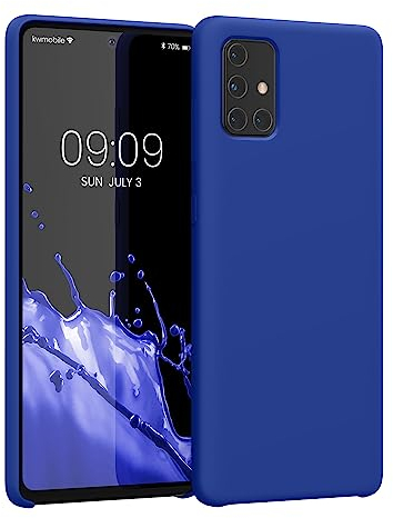 kwmobile Hülle kompatibel mit Samsung Galaxy A71 Hülle - Silikon Handy Case - Handyhülle weiche Oberfläche - kabelloses Laden - Baltik Blau