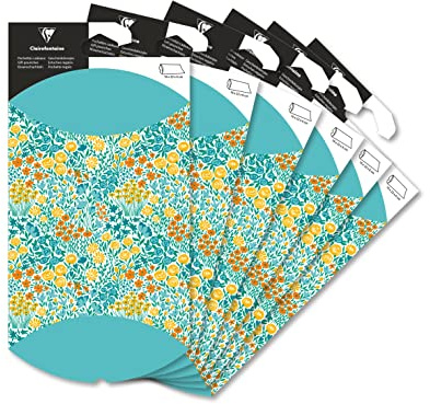 Clairefontaine 618004C - Packung mit 6 Geschenketuis, faltbar, 16x22cm, ideal zum Verschenken von kleinen Objekten & Accessoires, Liberty, 1 Pack