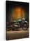 MuchoWow© Impression sur Toile Photo Peinture 60x90 cm Tableau Decoration Murale Chambre Salon Maison Deco Cuisine Vintage - Moto - Bleu - Ancien - Garage