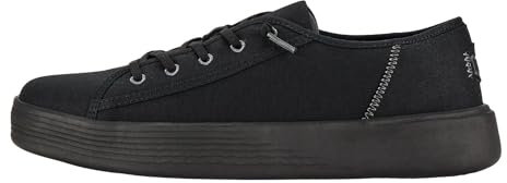 HEYDUDE Cody Canvas Sneaker Herren - Sneakers mit Easy-on Lace System, Black/Black, 46