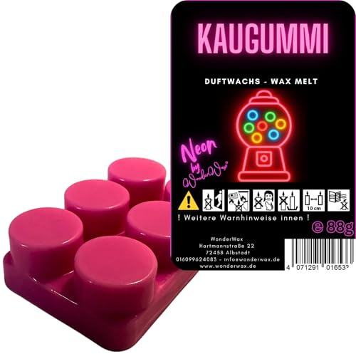 WonderWax® Neon Duftriegel 6 x Duftwachs Kreise Kaugummi | Farbe: Neon | Wachsmelt Raumduft für Duftlampen Soja Wachs Melts Duftmelt Aroma Wellnes Kerzen Wärmer Wax Tarts Duftöl