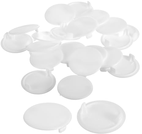 QUARKZMAN 20Pz Coperture per Fori Delle Cerniere, 35mm(1 3/8) Tappi Rotondi a Incasso in Plastica con Foro Nascosto, Diametro, per Mobili, Armadietti, Bianco