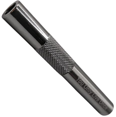 Giditrus You Only Live Once Aluminio Reutilizable Para Beber Pajita Shot Snorter en Gris
