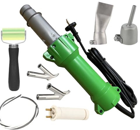 Seababyhouse Professionale 1600W Pistola di Saldatura Termico Saldatore di Plastica Saldatore ad Aria Calda Barra Saldatore Hot Air Welder Gun, con Ugelli di Saldatura Rapida, con Luce LED