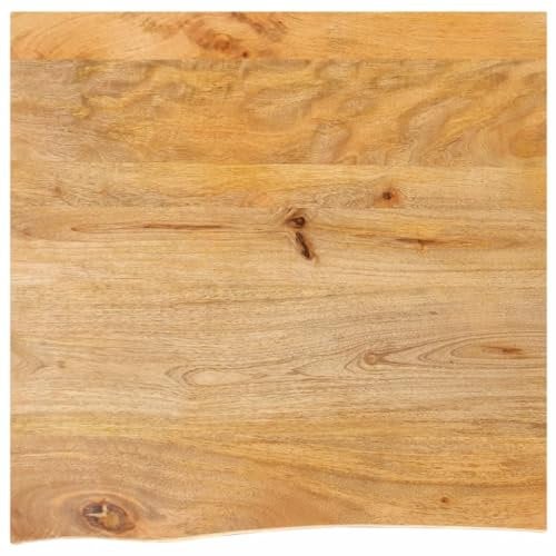 vidaXL Tischplatte, Holzplatte mit Baumkante, Massivholzplatte für Esstisch Couchtisch, Ersatztischplatte, 80x80x2,5cm Massivholz Mango