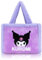 Roffatide Niedlich Kuromi Mini Tragetasche Frauen flauschige Schulter Hobo Handtaschen Kawaii Fuzzy Tasche Geburtstagsgeschenk Lila