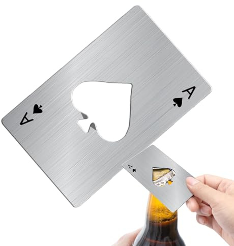 Ace of Spades Card Bottle Opener - Portable Bottle Top Opener | Stainless Steel Ace of Spades Beer Bottle Opener for Wallet Pocket, Can Cap Openers for Wedding