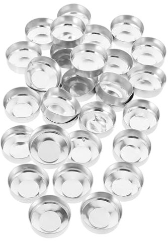 CORHAD 30 Uds Plato De Aluminio Para Sujetar Velas Artesanales Recipiente Para Velas De Escritorio Candelabros Decorativos Vasos Para Velas Tarros De Velas Vacíos Bandeja Para