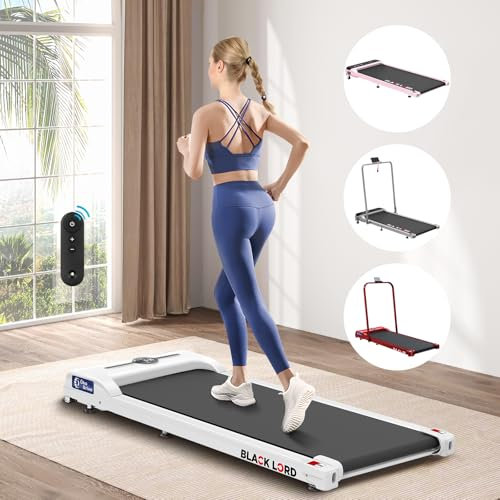 BLACK LORD Laufband, elektrisch, Trainingsgerät, 2,2 PS, Fitnessgerät, Walking-Jogging-Trainer für das Fitnessstudio zu Hause, Büro, kommerzielle Serie, Weiß