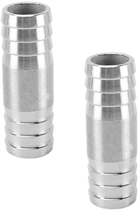 2 Stück Edelstahl Ablaufschlauch Verbinder Barb, 2-wege Gerade Schlauchverschraubung Schlauchtülle Schlauchverbinder für Wasser Kraftstoff Luft (20mm)