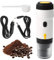 Machine à espresso électrique portable, petite machine à espresso auto-chauffante de voyage (rechargeable USB/ 12V voiture petit voyage), compatible avec capsule NES/DG& café moulu, réservoir de 60ml