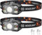 ALFFREUDE Stirnlampe Led Wiederaufladbar 2 Stück 2000 Lumens Superhell Kopflampe mit 5 Modi Headlamp Wasserdichte Sensor Stirnlampe Stirnlampe Joggen Camping Radfahren Angeln