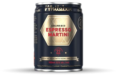 WHITEBOX COCKTAILS Ready to Drink Espresso Martini, 1 x 100ml Can | Single Serve, Full Strength, Classic Cocktails, Pre-Mixed, By World-Class Bartenders, Great for Day Trips, Parties & Gifting