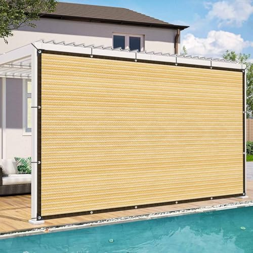Filet d'ombrage extérieur - 3 x 5 m - Beige - Voile d'ombrage de jardin - Filet d'ombrage - Pour serre, terrasse, plantes, poulailler, coupe-vent et perméable à l'eau