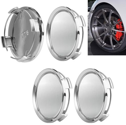 4 Cache-Moyeux de Roue OD 75 mm ID 69 mm, DIY Universel ABS Argenté Centre de Jante Capuchons, Cache Moyeu Seat Universals, Enjoliveurs pour la Décoration et la Protection des Roues de Voitures