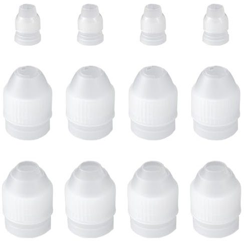 Bojueshaw 12pcs Piping Nozzles Coupler,Plastic Icing Piping Tip Converter Nozzle,Cake Decorating Adaptors Tip,Birthday Cake Decorating Tool for Cupcakes Cookies DIY