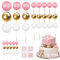 44 Pezzi Orsetto per Torta Decorazione, Decorazioni per Torte a Palline, Topper Torta Palline, Cake Topper Palline per Torta, per Baby Shower Decorazioni Gender Reveal Compleanno Torta (Rosa)