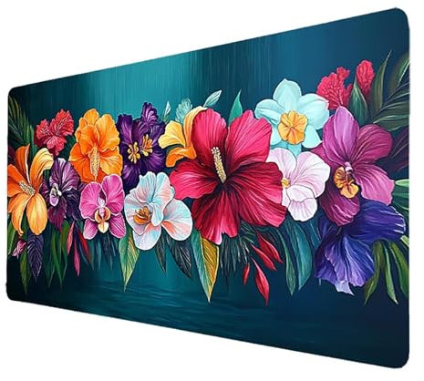 Alfombrilla Ratón xxl 800 x 300 x 3mm Alfombrilla RatóN Gaming Color Mejorar la precisión y la velocidad, Protector Escritorio Impermeable y Antideslizante, Tapete Escritorio Planta para PC 9834