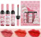 Lip Stain Set, Moisturizing Tinted Lip Gloss, Long Lasting Lip Color, Wine Bottle Shaped Glosses, Daily Makeup Gift for Women, Girls, Mom, Girlfriend, Easy to Use
