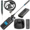 HYS Quansheng TK-11 (5) Walkie Talkie VHF/UHF da 10 W, porta di ricarica TYPE-C e batteria da 2500 mAh, numero 999 canali, analizzatore di spettro, radio bidirezionale professionale con auricolare a
