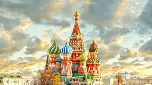 Jigso Puzzles Für Adults 1000 Stück, St. Basil's Cathedral ，Puzzles Für Adults Educational Game Challenge Toy 1000 Stücks,Familie 29.53 X 19.69 Inch