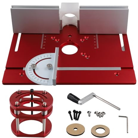PokFhgur Woodworking Router Lift Kit Router Table Insert Plate Aluminum for 65mm Diameter Motors W/Miter Gauge Guide and Bracket