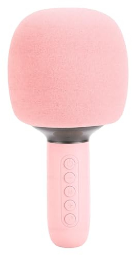 Bewinner Microfono Karaoke Bluetooth Wireless con Luci RGB, 5 Effetti Sonori, Altoparlante da 5 W, Batteria da 1200 MAh, Supporta Telefono, Tablet, Laptop, Macchina per Karaoke portatile. (PINK)