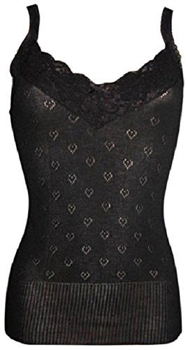 SNOWDROP Ladies Thermal Sleeveless Camisole Vest Winter Underwear Black (2X Large 20-22 UK)