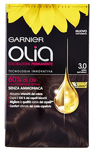 Garnier Permanente Ölfarbe, 3.0 natürliches Schwarz – [Packung mit 3]