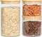 ComSaf Glass Storage Jars with Lids Set of 3 - High Borosilicate Glass Airtight Kitchen Food Canisters Cylinder Clear Preserving Seal Containers with Lid Canning Cereal Spice (500ml/650ml/1272ml)