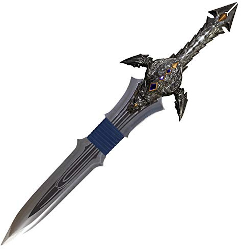 World of Warcraft Schwert inoffizielle Replik von Anduin Lothars Quel'Zaram Schwert aus Edelstahl mit Metallgriff und 71cm Klinge - Dekoratives stumpfes Schwert