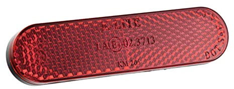 Universal Motorrad Rückstrahler Classic rot 24 mm x 96 mm mit Gewindebolzen M5 abgerundet