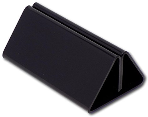 EPOSGEAR 100mm Menu Show Card Acrylic Name Place Table Sign Display Stand Holders - Perfect for Shops, Restaurants, Bars, Weddings, Parties etc (Black, 10 Holders)