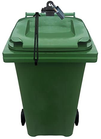 Tough & Easy Wheelie Bin Wall Fix & Lock Stops Wind or Vandals Tipping Dustbin Over Wall & Pole Mount-FREE Bungie Strap Lock Included