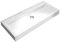 BERNSTEIN - Vasque Lavabo Rectangulaire à poser/suspendre fonte minérale Lave main mural Blanc mat 110x42x13cm + Bonde pop-up chrome - Design, Robuste & Durable - PB2144-1