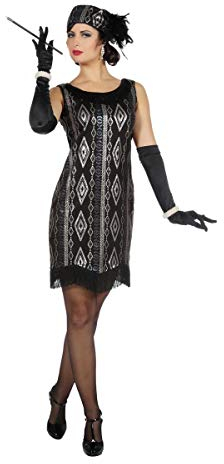 Wilbers Damen Kostüm 20er Jahre Charleston Kleid Hut Karneval Fasching Gr.46