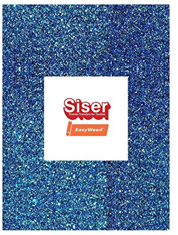 A4 Vinyl Sheets - Siser Easyweed - HTV Iron On Heat - Blue Glitter - Choose Quantity (1 x Blue Glitter - A4 Sheet HTV)