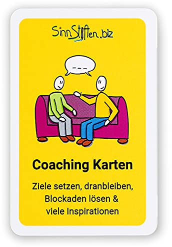 Coaching Karten Set - Ziele setzen, dranbleiben, Blockaden lösen, Inspirationen | 32 selbst gezeichnete Karten | Achtsamkeit und Motivationskarten