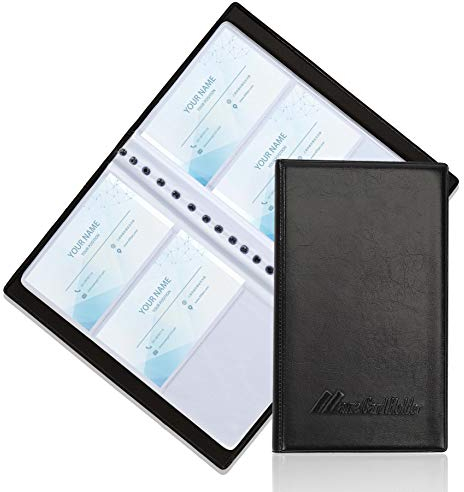 MaoXinTek Porta Biglietti da Visita Libro, Portafoglio Organizer per Biglietti da Visita per Ufficio, Custodia Professionale per Carta d'identità in Pelle PU, 2pcs 600 Biglietti da Visita