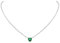 Suplight Damen Collier 925er Silber Herz Anhänger Halskette mit synthetischem Smaragd - Geburtsstein von Mai - Minimalist Mondstein Kette grüne Zirkonia Accessoire Schmuck für Hochzeit